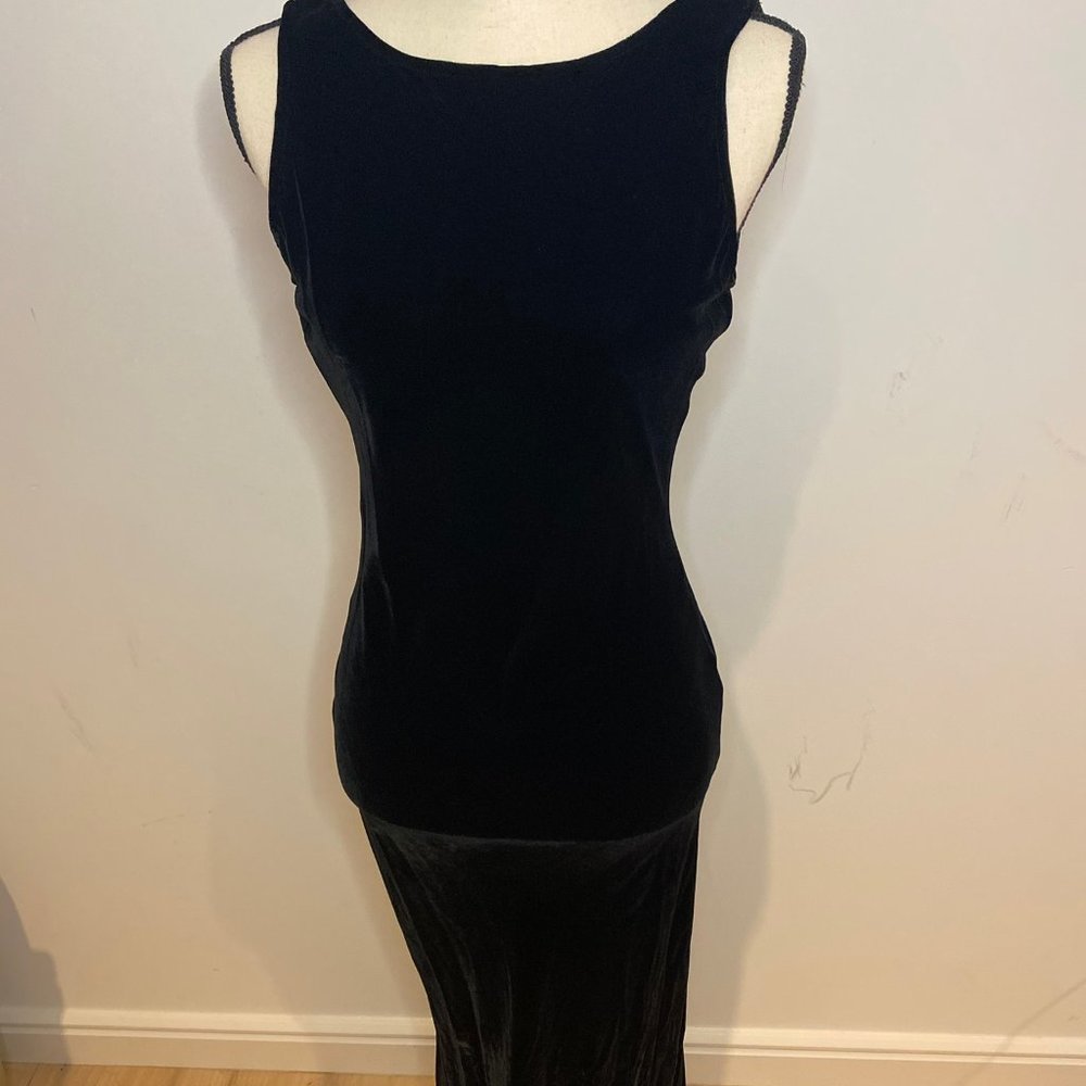 Cocktail black velvet dress girls sz:12 w low back